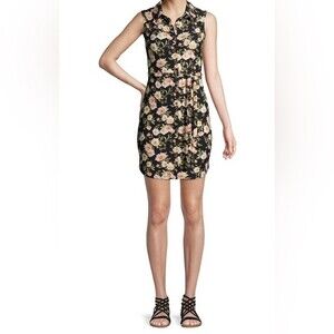 No Boundaries Black Floral Lace Back Sleeveless Shirt Dress Junior’s Size XL